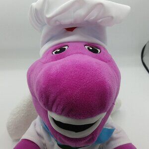 Chef Barney 12 in. Plush Toy Fisher Price Mattel 2017 - Child Hat Not Included